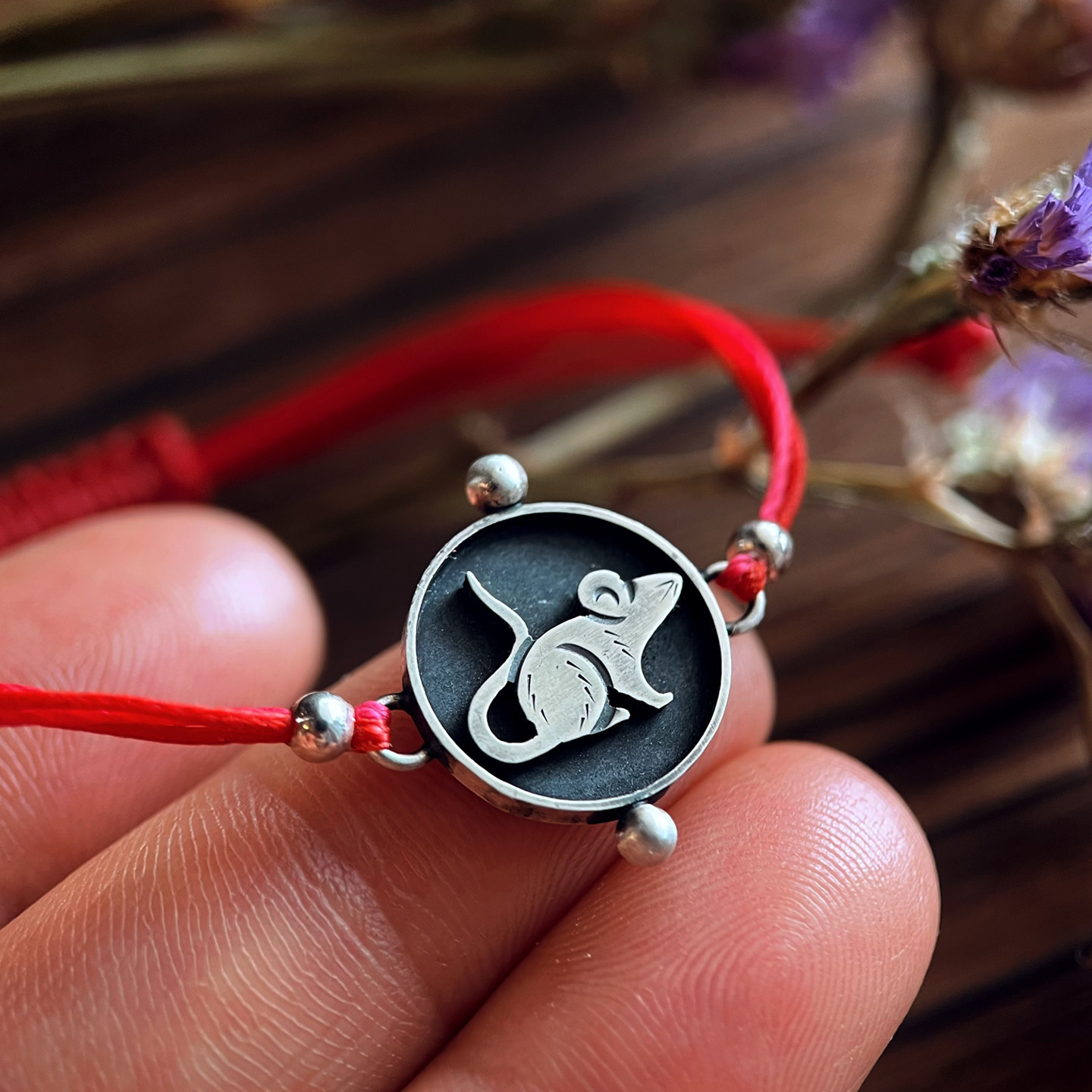 生肖鼠红绳足银手链HUIHUI玩儿金工手作本命年女小众首饰新年礼物,饰品/流行首饰/时尚饰品新,银饰手链,淘宝优惠券,粉丝福利购,淘宝优惠卷