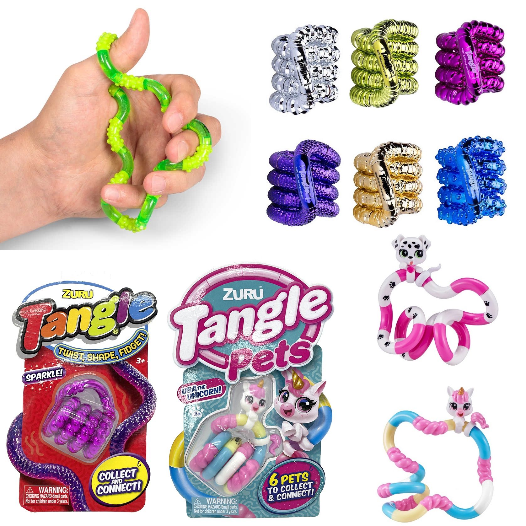 zuru tangle pets创意缠绕扭扭棒彩色扭转变形环儿童益智解压玩具