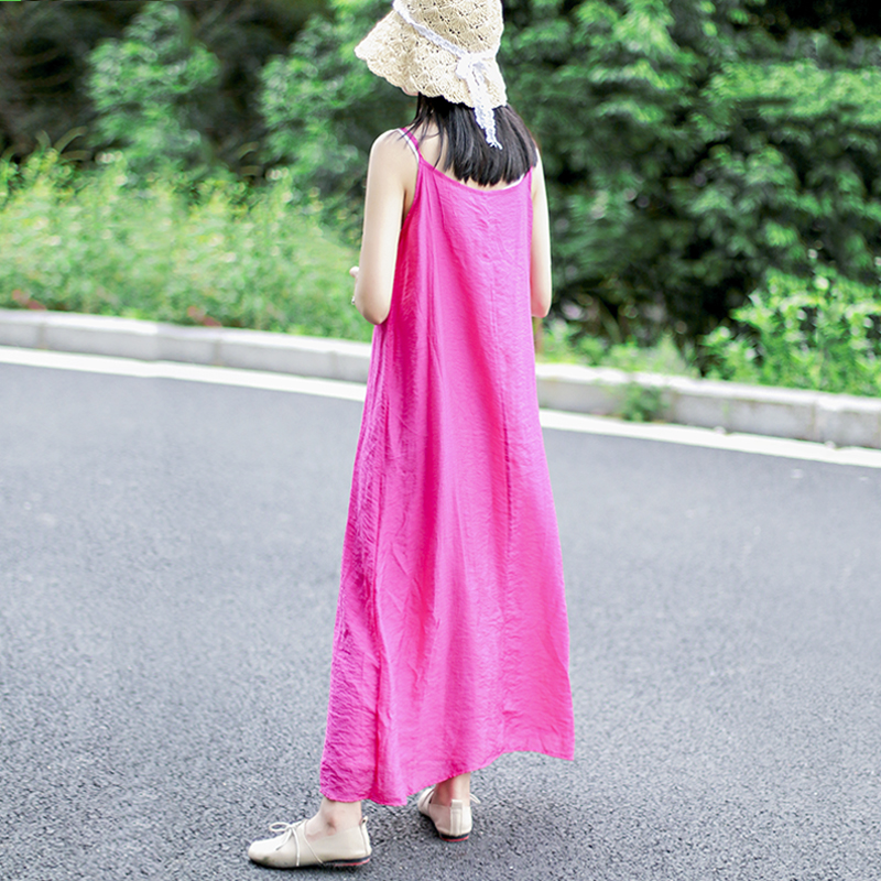 森系薄款内搭无袖吊带背心裙四季防走光衬裙女百搭打底连衣裙长裙