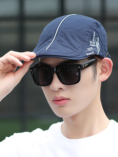 帽子男士春夏季防晒贝雷帽时尚休闲英伦鸭舌帽男夏天遮阳帽前进帽