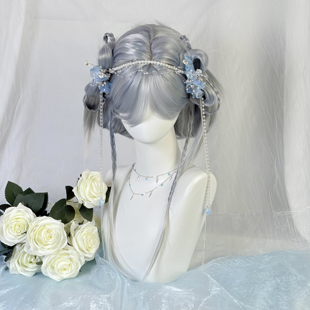 【银霜奶芙】银发银色白发中分长直发氛围感整顶全头套万用cos