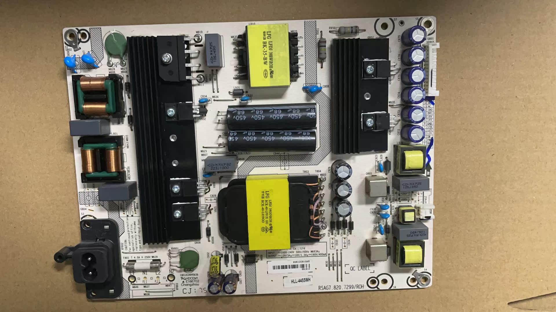 原装海信 LED50EC680US电源板RSAG7.820.7299.ROH 实图