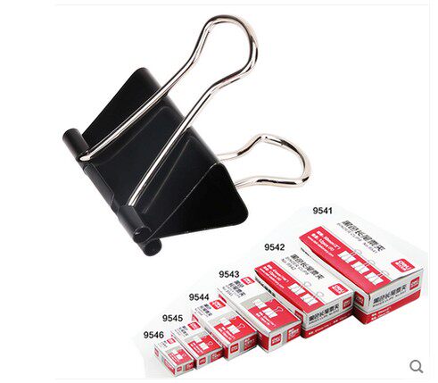 Authentic Deli Da/in/trumpet black Binder Clips Nagao Purse Dovetail clamp Purse Steel clip 12 Only boxedin the Electronic Dictionary/Electronic paper book/Stationery , Binding Supplies , Purse/Binder Clips  category - from Buy2taobao.com to provide professional Taobao agent buy service