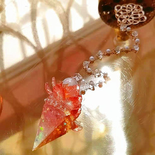 灵摆天然白水晶树脂吊坠套装 全套饰品项链女催眠道具原创设计