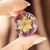 紫水晶许愿成愿心愿心想事成吊坠改善情绪钥匙扣项链礼物女冥想