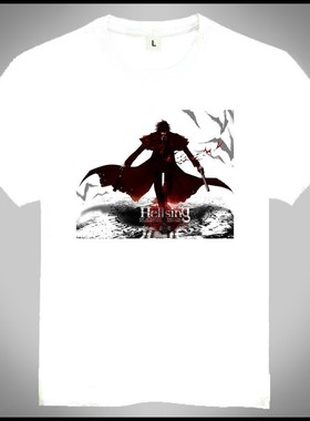 HELLSING T-shirt 动漫 地狱之歌 短袖 T恤 地狱之歌 白色 T恤