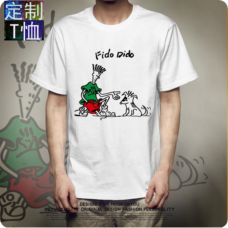 百事七喜小子T恤短袖可乐半袖男女纯色定制大码简约印花体恤