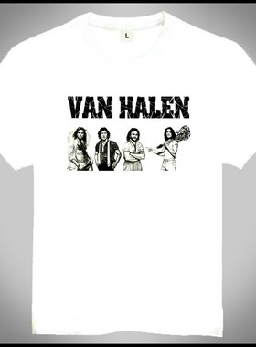Van Halen T-shirt 范 海伦乐队 T恤 欧美潮流T恤 白色 短袖 定制