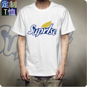 雪碧印花男女同款 半袖 情侣体恤定制短袖 2020夏装 T恤衫 女潮