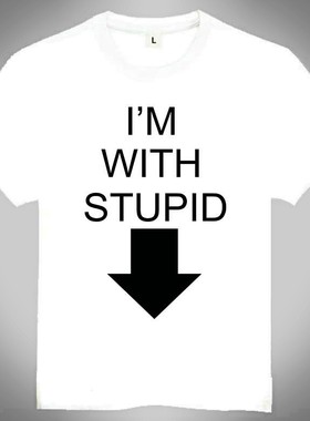 I'mwithstupidT-shirt破产姐妹麦克斯T恤经典白色maxT恤