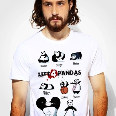 L4Dpandaleft4dead求生之路TeeShirt圆领衣服上衣T恤成人