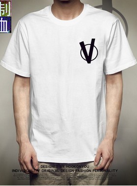 2020年新款短袖t恤男女V字潮上衣白色网红上衣韩版学生打底衫夏8