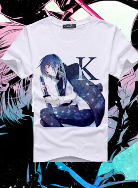 K 动漫短袖 夜刀神狗朗周防尊草雉 唯美清新街头日韩T恤 定制