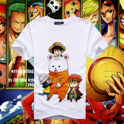 onepiece海贼王 路飞贝波基德罗动漫T恤艾斯魔术师白胡子短袖衣服