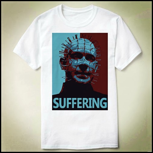 Hellraiser养鬼吃人pinhead钉头鬼圆领衣服成人TeeShirtT恤5
