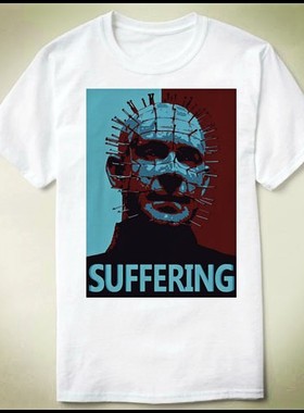 Hellraiser养鬼吃人pinhead钉头鬼圆领衣服成人TeeShirtT恤5