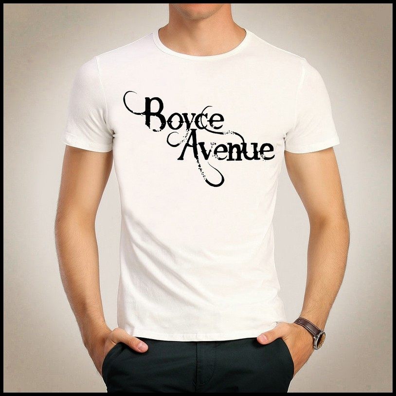 boyce avenue t-shirt 博伊斯大道 t恤 乐队时尚 白色短袖 t恤 男