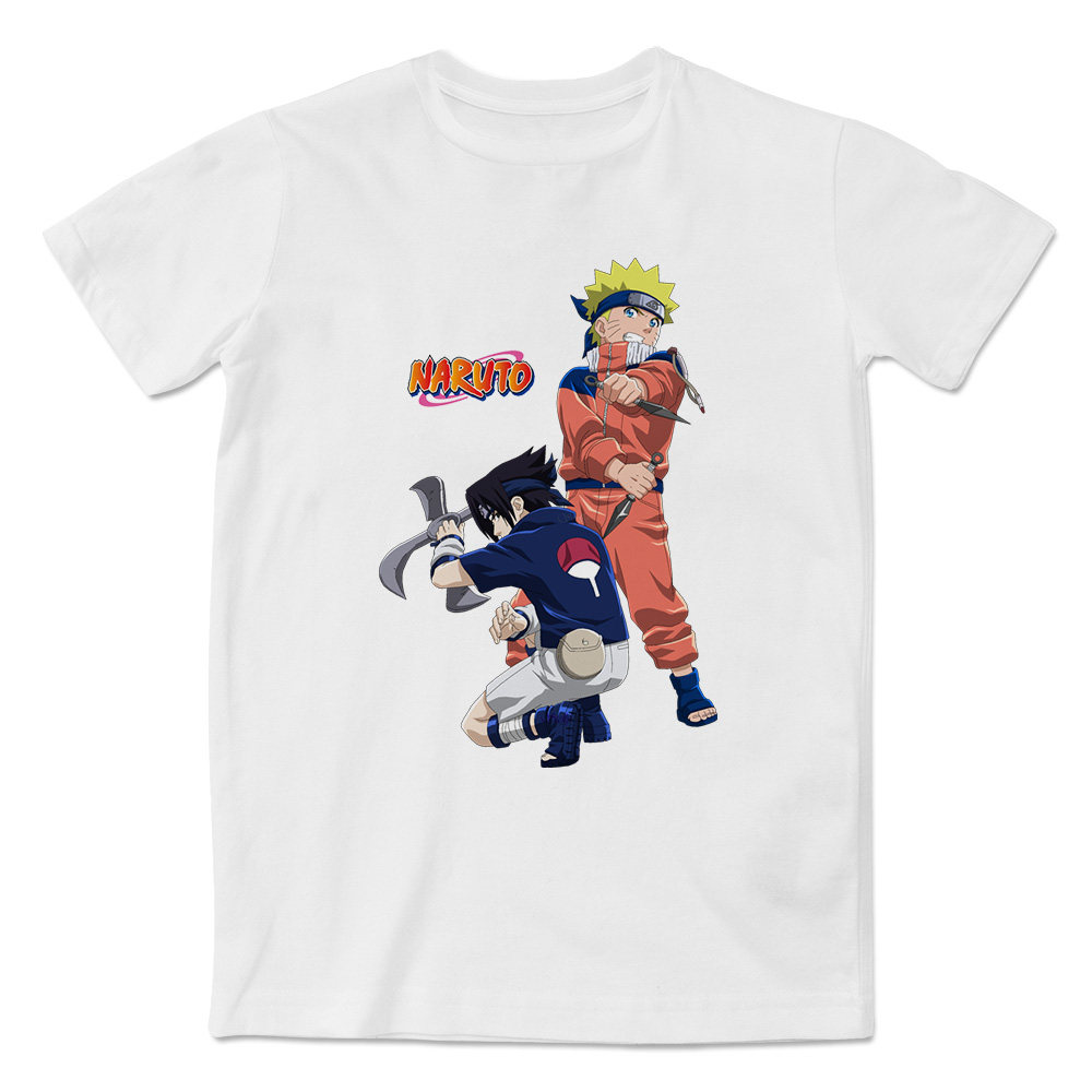 火影忍者之漩涡鸣人与宇智波佐助动漫周边休闲时尚卡通短袖t恤男