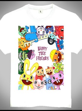 Happy Tree Friends T-shirt 欢乐树的朋友们 T恤 白色 动漫 T恤