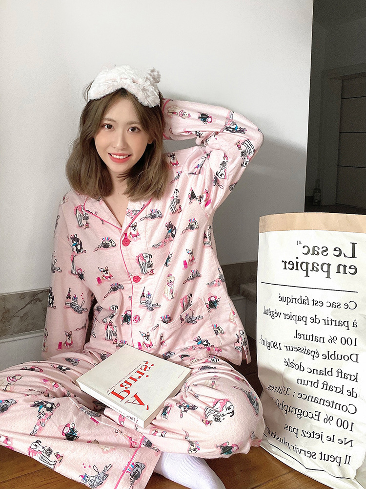 官网在售RMB468大气春冬全棉长袖睡衣女磨毛居家服套装节日系列-封面