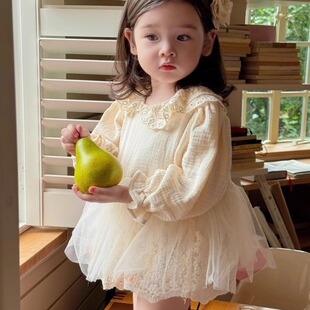 女宝宝春装甜美连衣裙婴幼儿哈衣公主裙春天周岁生日礼服包屁裙子