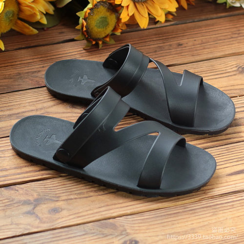 高端越南进口橡胶拖鞋男士外穿