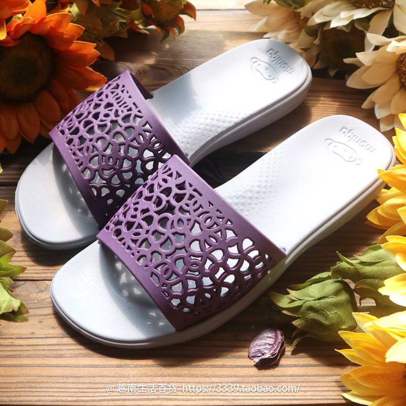 乳胶泰国拖鞋女 纯进口轻盈软底舒适家居休闲monobo凉拖鞋复古潮