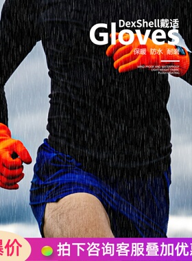 DexShell戴适 美丽奴羊毛内里防水针织可触屏防风寒毛线手套DG326