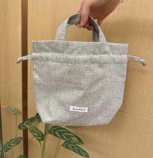 保温包 春季 饭盒包 日单棉麻风抽绳便当包 手提包 新品