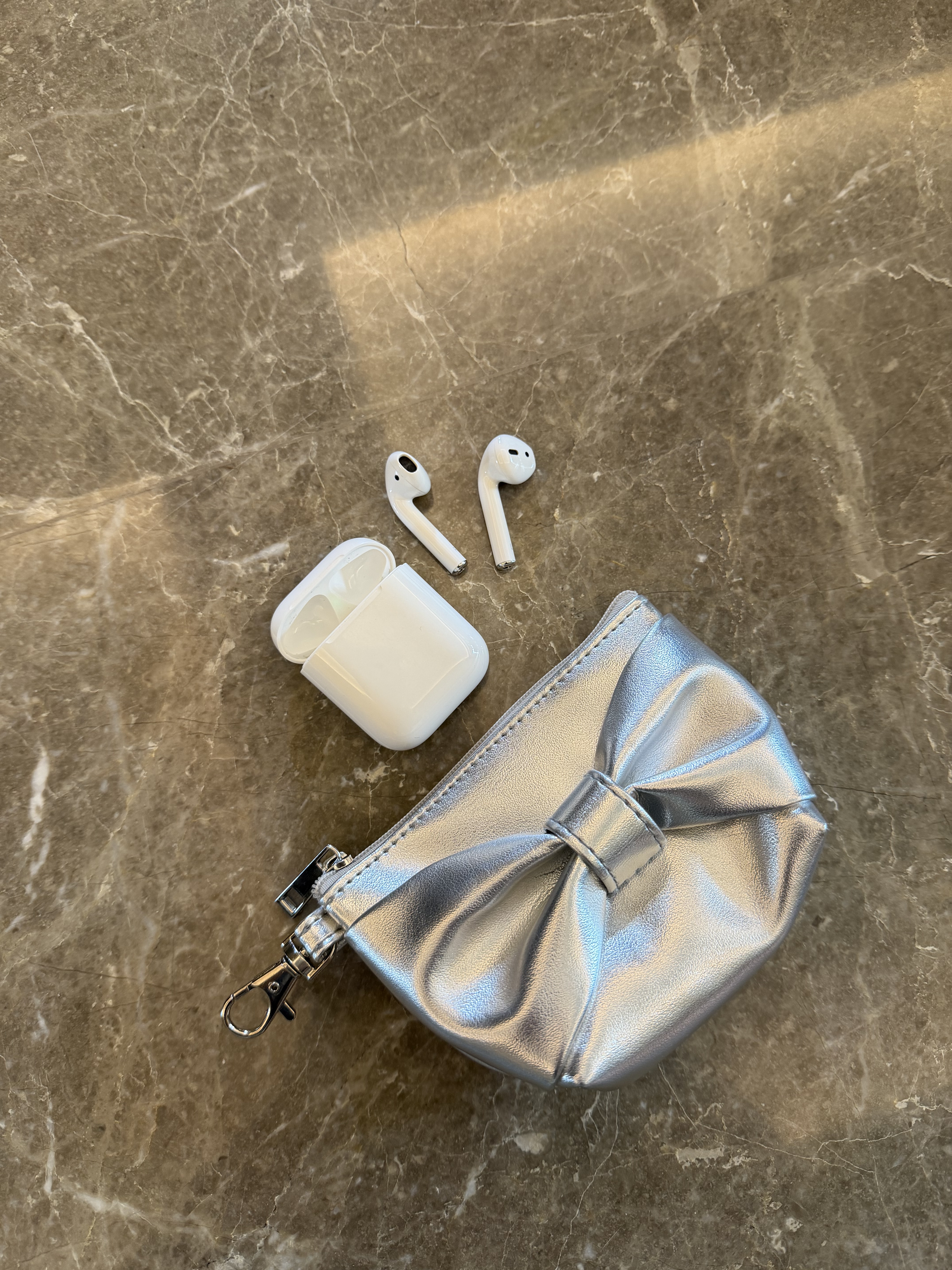 仅3只 日单新品甜美蝴蝶结迷你包饰金属PU料耳机包 口红包 钥匙包