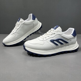 男鞋2026春款真皮阿甘鞋潮鞋男款跑步鞋轻便软底运动休闲小白鞋