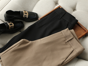 王炸通勤神裤 女春 抗皱垂感面料百搭显瘦小直筒九分烟管休闲西裤