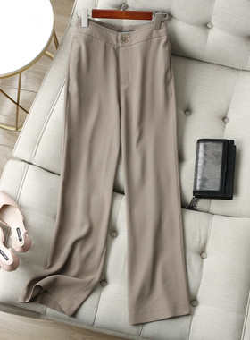步履间行云流水~腰内织带包边显高显瘦垂感面料直筒休闲西裤女夏