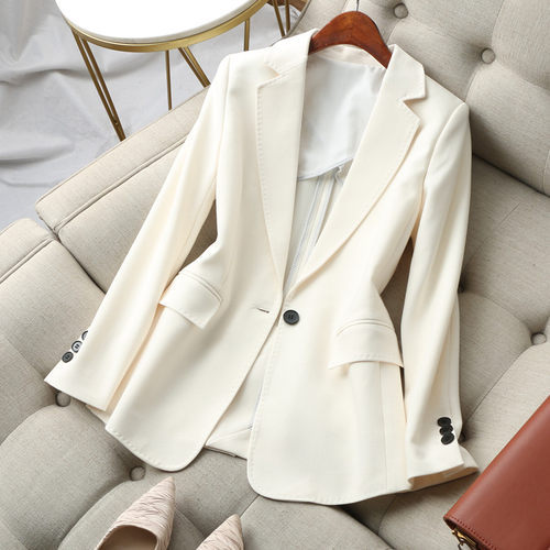 半内衬含薄垫肩气质一粒扣西装女