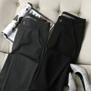 都说好 裤 一条过冬 通勤西装 弹力罗马布保暖加绒小脚长裤 穿过