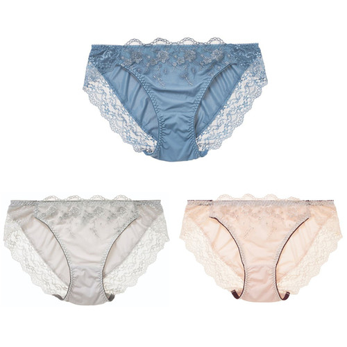 日系小碎花刺绣低腰少女内裤