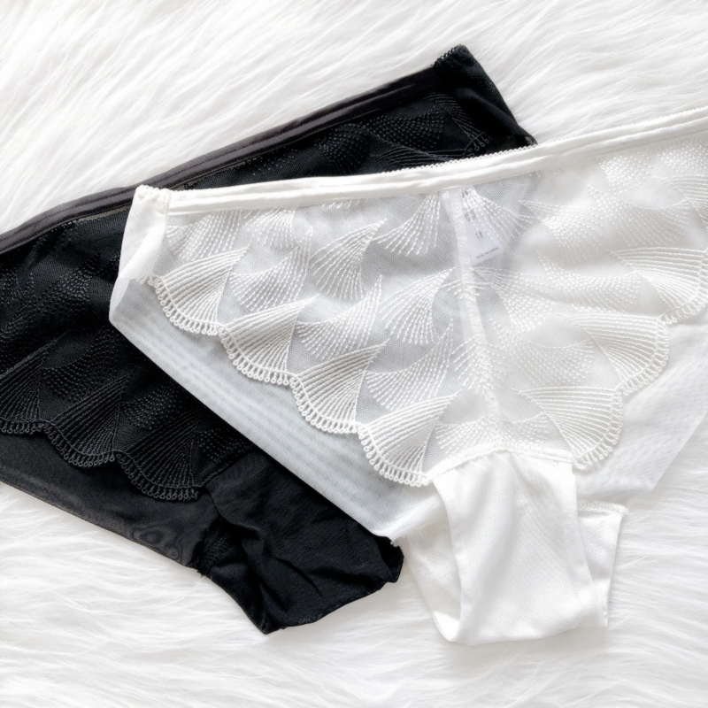 法式高端重工刺绣网纱女士内裤