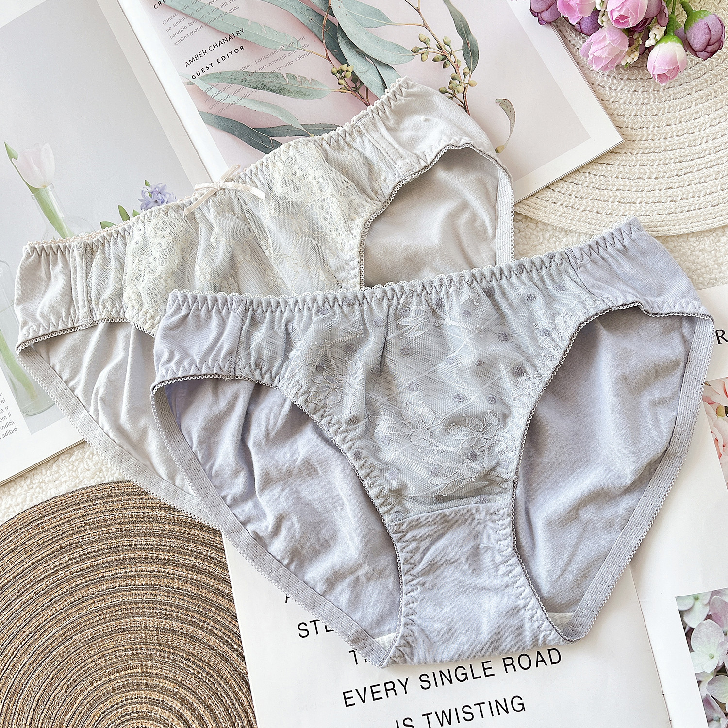 蕾丝覆面少女甜美淡雅清新棉质大码4L3L女士中低腰包臀三角内裤,女士内衣/男士内衣/家居服,女三角裤,淘宝优惠券,粉丝福利购,淘宝优惠卷