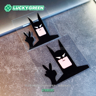lucky良运车贴 创意反光贴纸 蝙蝠侠拉花卡通电动车身窗摩托个性