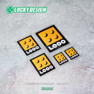 乐高积木玩具LOGO装 lucky良运车贴 饰汽车贴纸电动摩托车头盔反光