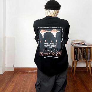 NOSD by BUllSHITLAB 24FW 音乐系列 数码直喷人像插画小领口长袖