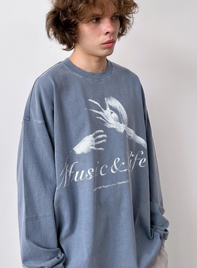 NOSD (by BUllSHITLAB) 25FW 音乐系列“拥抱人像”重洗水长袖T恤