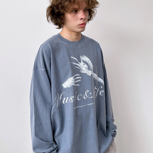 NOSD (by BUllSHITLAB) 25FW 音乐系列“拥抱人像”重洗水长袖T恤