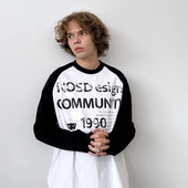 长袖 BUllSHITLAB 基础系列 NOSD 插肩袖 25FW 斑驳字体 Tee