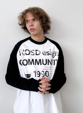 NOSD (by BUllSHITLAB) 25FW 基础系列“斑驳字体”插肩袖长袖Tee