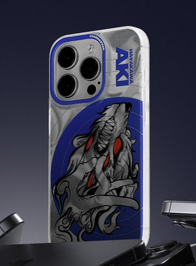 SMTM适用苹果17air手机保护套防摔16promax镭射波浪纹15新款13动漫二次元周边早川秋电锯人手机壳原创意