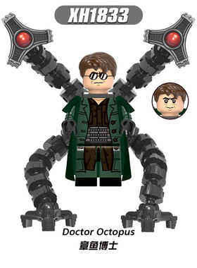 欣宏第三方X1833漫威系列超级反派章鱼博士人仔拼装积木儿童玩具