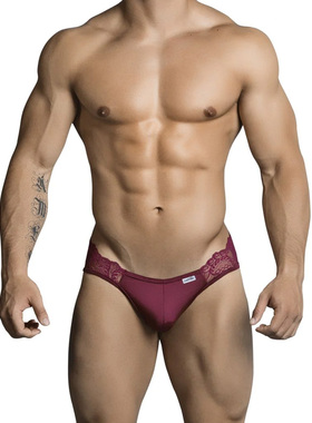 CandyMan 性感蕾丝拼接男士双丁内裤细绳U凸囊袋高弹露臀 99312