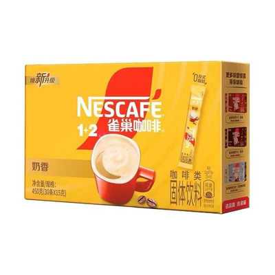 雀巢奶香盒装速溶咖啡24+6