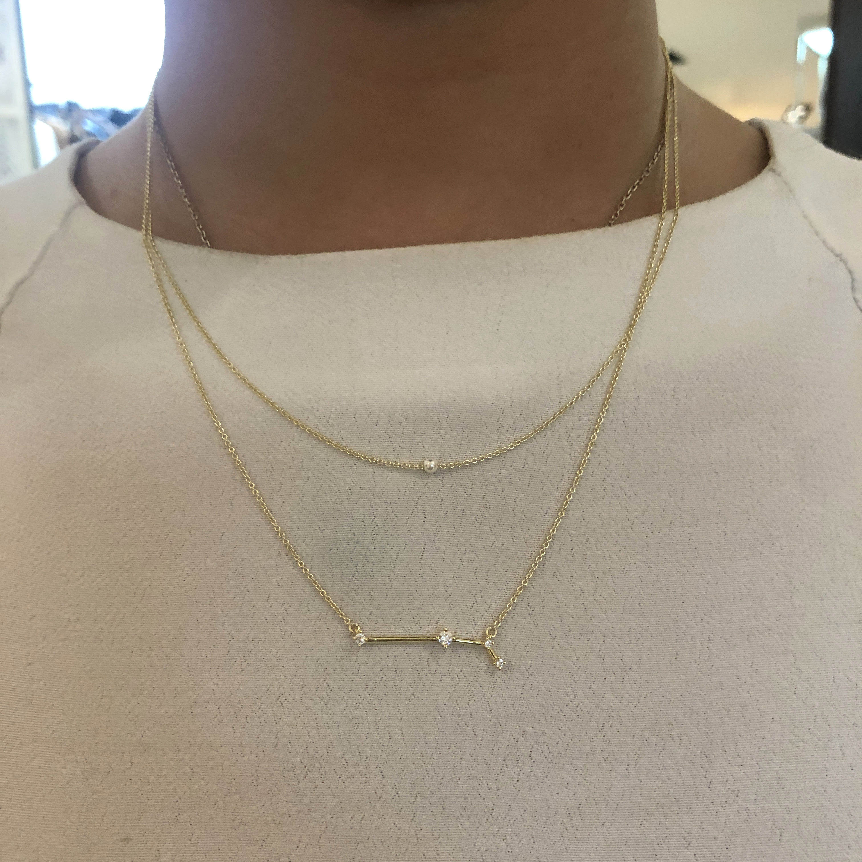 西班牙冷淡风双层叠戴星座项链